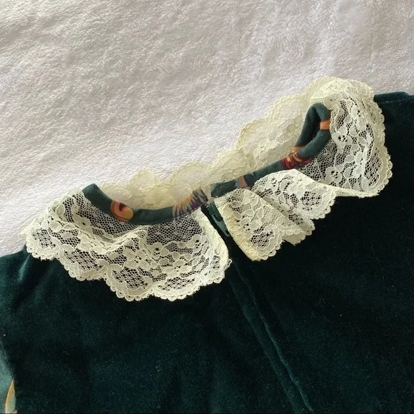 Vintage 1980s Baby Togs Velvet Paisley Jumpsuit